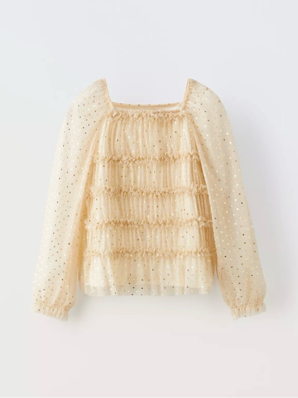 Zara Girls Tulle Polka Dot top